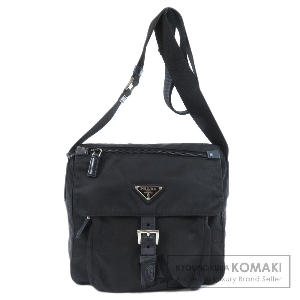 Prada logo plate Black Shoulder Crossbody bag